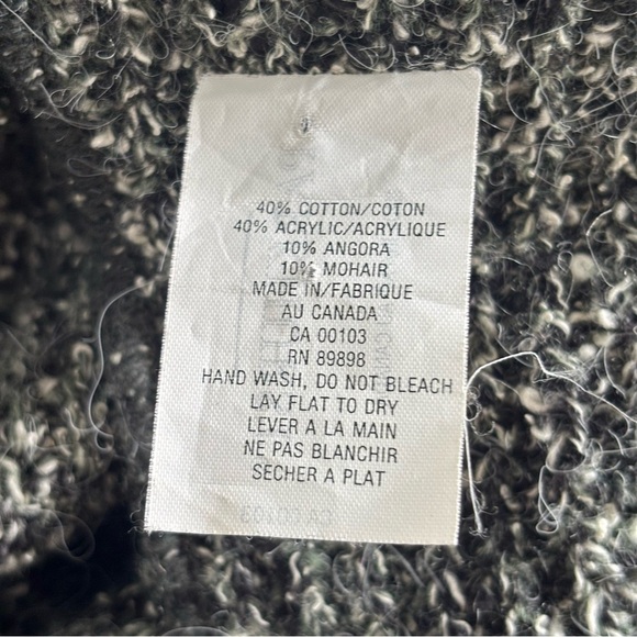 Vintage Parkhurst Angora and Mohair Blend Black and Gray Natural Wool Knit Scarf - Picture 5 of 7